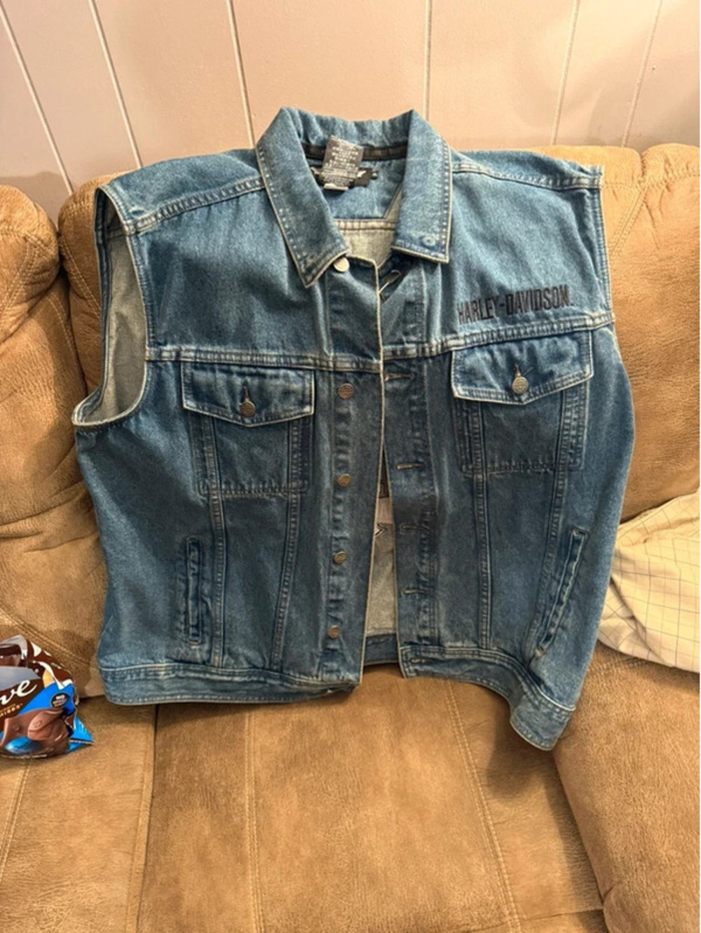 Vintage XL Denim Harley Davidson Vest